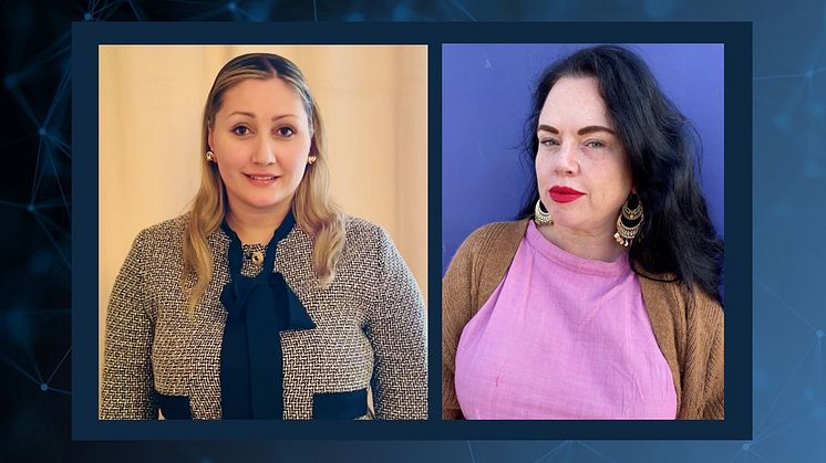 Leila Nedaei och Linda Spåman samtalar på Vitalis Open Stage om patientautonomi, vårdens etiska gränser och hur digitala verktyg kan bidra till livskvalitet i livets slut. Foto: Sara Nedaei, Sandra Fogel.
