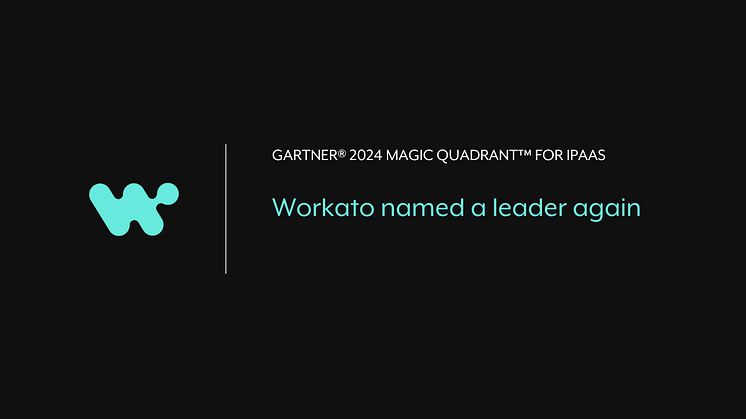 Workato ledare i GARTNER® 2024 MAGIC QUADRANT™ FOR IPAAS