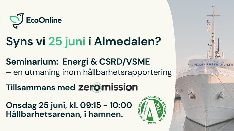 Seminarium: Energi och CSRD/VSME - 25 juni i Almedalen