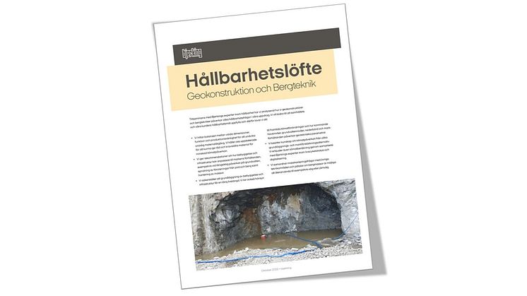 Bjerking lanserar hållbarhetslöfte för geokonstruktion och bergteknik