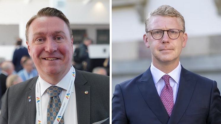Jens Sjöström (S) och Kristoffer Tamsons (M). Pressbilder.