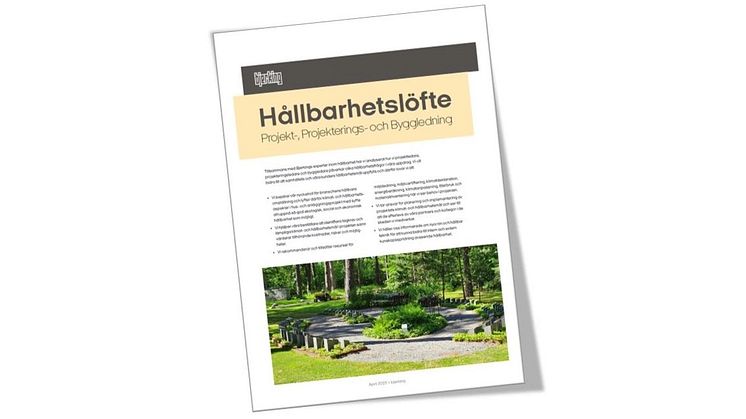 Bjerking lanserar hållbarhetslöfte för projekt- och byggledning