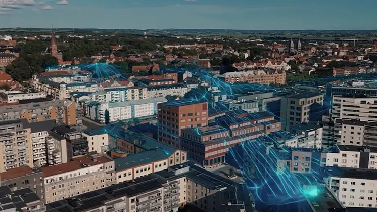Drönarbild på Lund. 