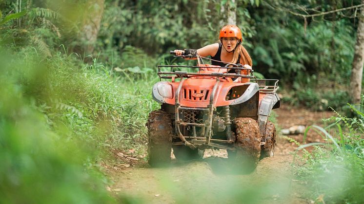 Tourist enjoying ATV Tour in Bali