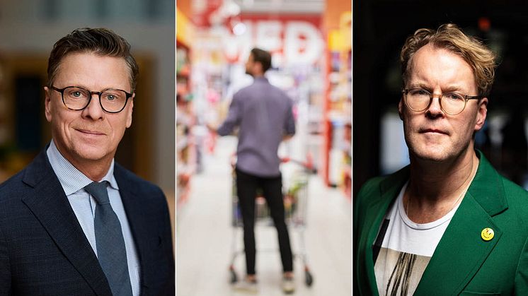 Carl Eckerdal, chefekonom Livsmedelsföretagen, och Lennart Wallander, Chief Officer of Tomorrow på Food & Friends, framtidsspanar om livsmedelsbranschen den 4 mars.