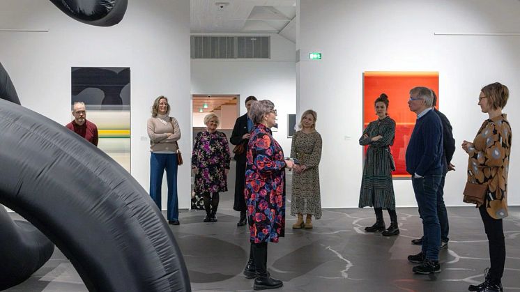 Projektets deltagare på besök i Rovaniemi, Korundi kulturhus, januari 2025. Foto: Tatu Kantomaa