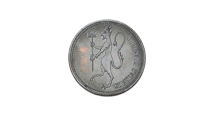 Anholt, satanmønt, 13 maj 1973, kobber, 31 mm, 10,64 g. Vurdering: 1.500 kr.