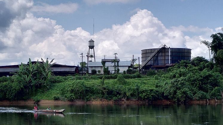 Photo Jessica Johansson, 2022: Firestone Liberia's rubber plantation, 50 km West of the capital Monrovia. Residents in the area depend on small-scale fishing and agriculture and reportedly are directly affected by pollution.