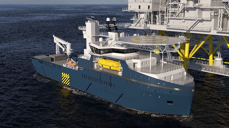 The new walk-to-work offshore service vessel to be built by ST Engineering Marine