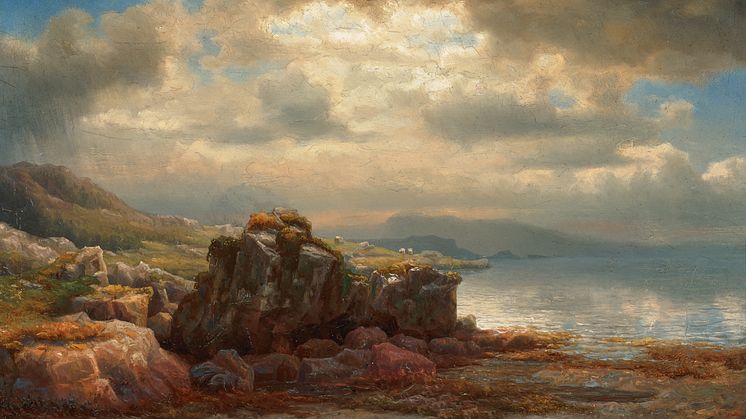 Lars Hertervig, Utsikt fra Skånevik, 1854. Foto: Stavanger kunstmuseum