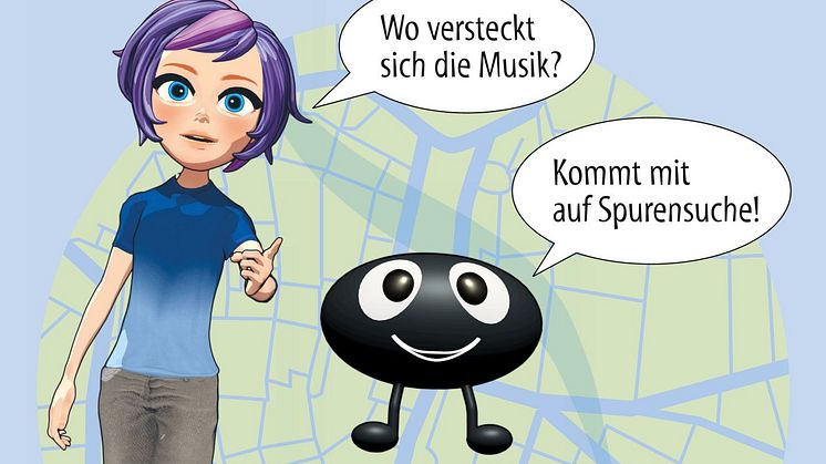 Familien-App „Tonis Notenspur“: Kommt mit auf Spurensuche. Bald geht’s los. - © Notenspur Leipzig e.V./Design: Katharina Tewes