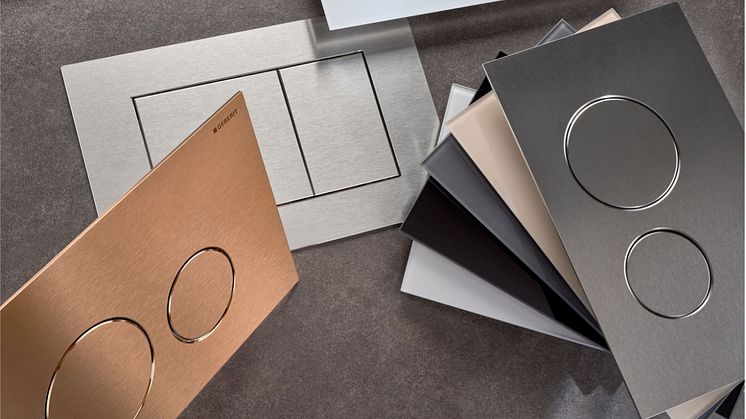 Nya eleganta spolplattan Geberit Sigma40, designad av Christoph Behling.