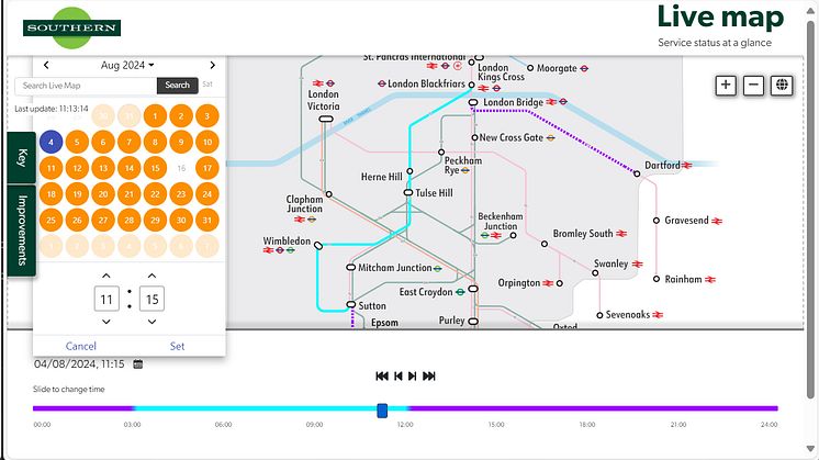 The big picture: Live maps on Southern, Thameslink and Great Northern websites now show planned engineering work up to six weeks in advance [More images available for download below]