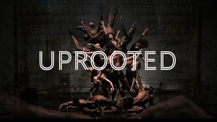 Grupp av jazzdansare skapar en formation som rör sig uppåt.