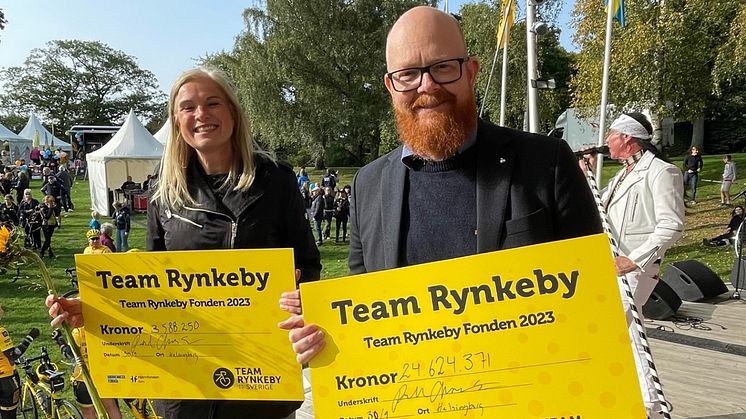 Team Rynkeby skänker närmare 25 miljoner kronor till Barncancerfonden för 2023 års insamlingsaktiviteter