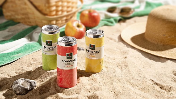Den nya drycken Pomonad från Kiviks Musteri kommer i tre olika varianter.