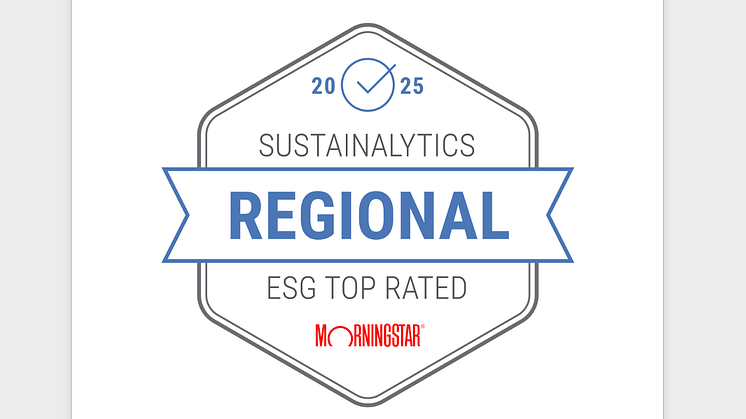"2025 ESG Top-Rated Badge” by Sustainalytics