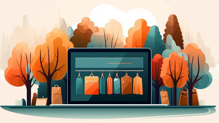 Shoppingkassar på en datorskärm, illustration. Från Useit granskar e-handeln.