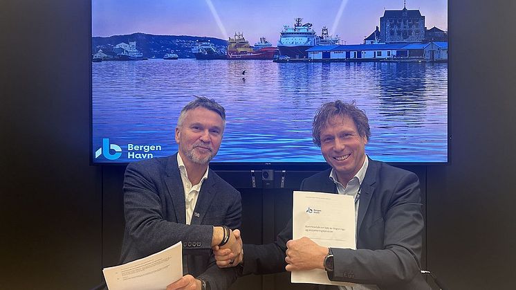 André Teigen, direktør Multiconsult Vest og Michal Frøland, Bergen Havn