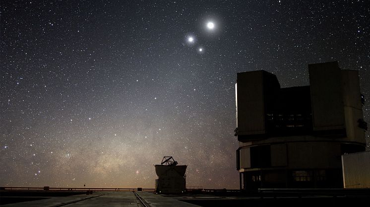 Tack vare nya, avancerade instrument går det nu att studera klimatet på planeter långt utanför vårt solsystem. I bild syns Europeiska sydobservatoriets Very Large Telescope i Chile. Foto: ESO/Y. Beletsky
