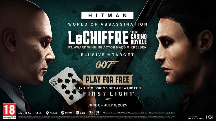 Blockbuster actor Mads Mikkelsen returns as Le Chiffre, the New Elusive Target in HITMAN World of Assassination