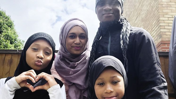 Family therapy: Joel with his wife Janine and daughters Amirah and Nazrah who helped him relearn words