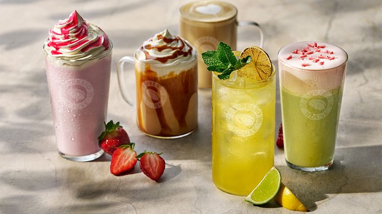 Espresso House nyheter skaper sommerstemning med Sommer Islatte, Sommer Ismatcha og Iste Mango Mojito