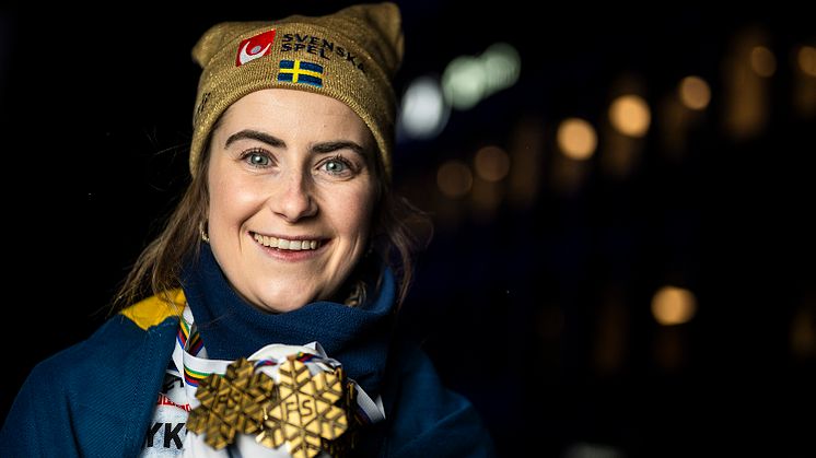 Ebba Andersson är en av fem uttagna längdåkare till OS i Milano Cortina. FOTO: MAXIM THORE/BILDBYRÅN
