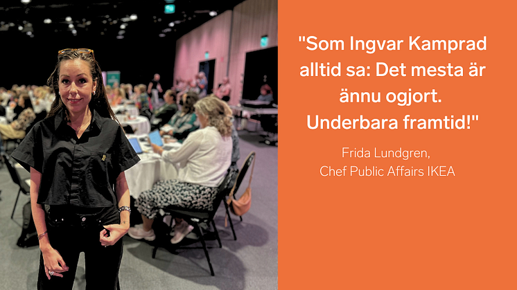 Frida Lundgren, Chef Public Affairs IKEA, på Mötesplats Jönköping