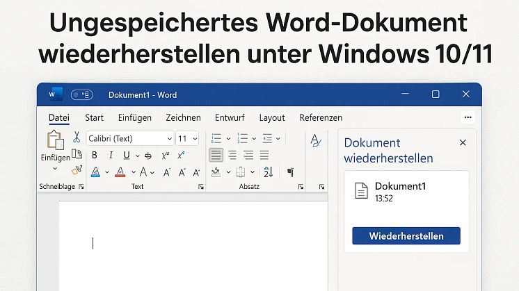 Ungespeichertes Word-Dokument wiederherstellen