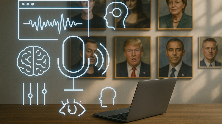 AI-generert bilde med malerier av kjente personer.