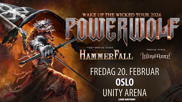 Bilde av turnéartworket til Powerwolf.