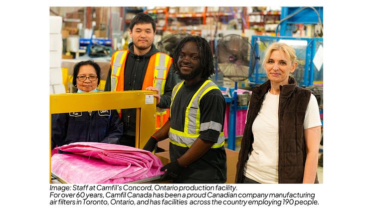 Camfil Canada manufacturers air filters in Toronto and other locations across Canada 