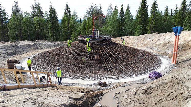 Foundation for wind turbine. Photo: Marcus Bäckström