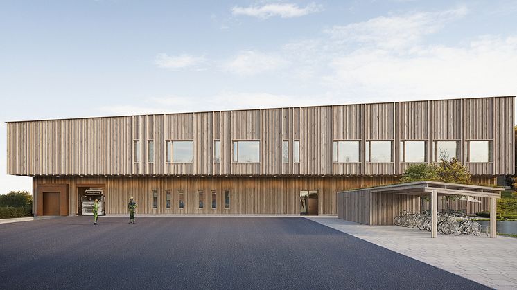 Skissbild över magasinet av Liljewall Arkitekter