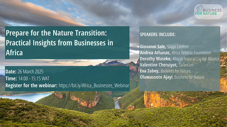 Join our webinar – Preparing for the nature transition: Practical insights from businesses in Africa