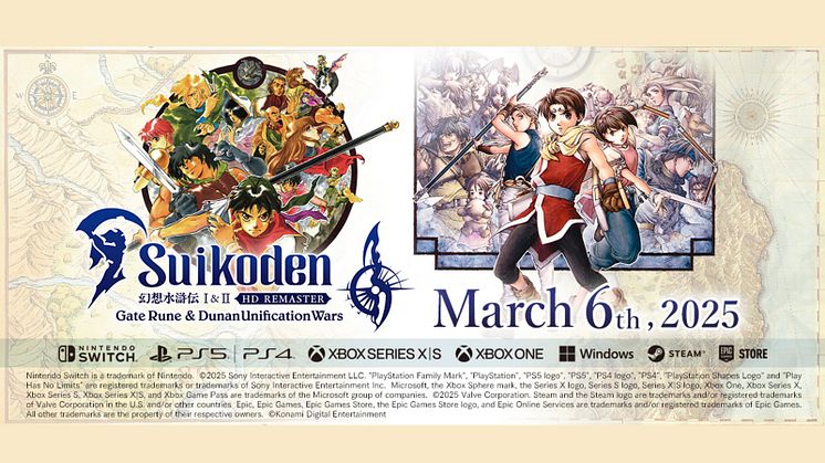 Suikoden I&II HD Remaster Gate Rune and Dunan Unification Wars releases today