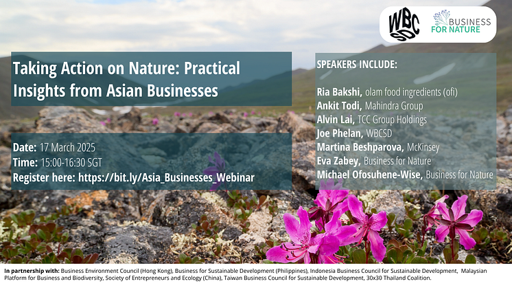 Join our webinar – Taking action on nature: Practical insights from Asian businesses