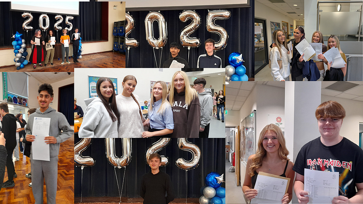 Students from The Derby and Elton Highschool celebrating their results