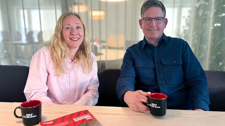 Sofie Edström, hållbarhetsstrateg och Daniel Eriksson, chef fjärrvärme och hållbarhet