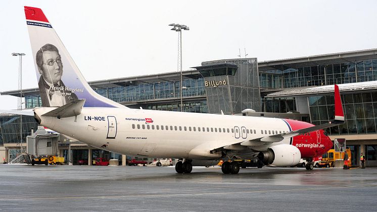 Norwegian åbner ny rute mellem Billund og London Gatwick og indsætter flere flyvninger til Alicante og Malaga