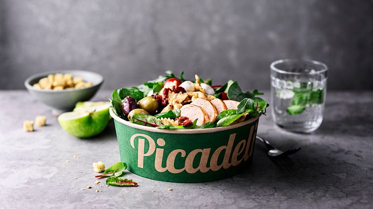 En Picadelisallad ger i snitt ett koldioxidutsläpp på 0,8 kilo. Det är nästan hälften av en europeisk standardlunch, som släpper ut 1,48 kilo.