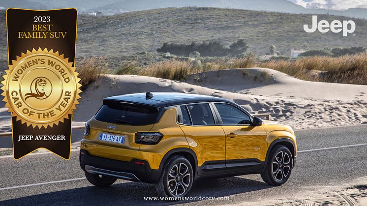 Jeep® Avenger vinder igen! “Bedste familie-SUV” ved Women’s World Car of the Year 2023