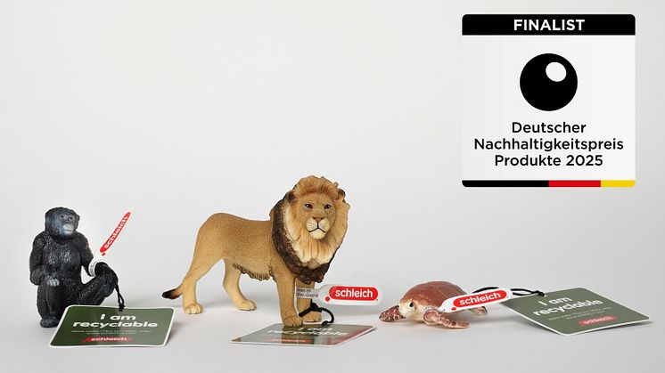 Löwe, Schildkröte und Bonobo bringen Schleich ins Finale des Awards „Deutscher Nachhaltigkeitspreis Produkte 2025“