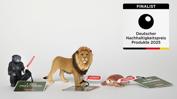 Löwe, Schildkröte und Bonobo bringen Schleich ins Finale des Awards „Deutscher Nachhaltigkeitspreis Produkte 2025“