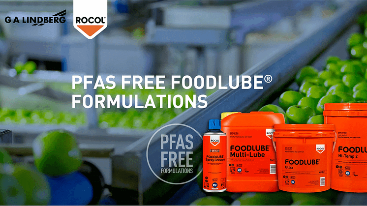 PFAS-fritt smörjmedel från ROCOL certifierat enligt NSF 537, distribueras av G A Lindberg