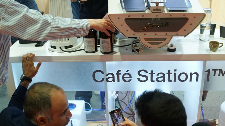 Bluewater’s Café Station in action at Coffee Fest Los Angeles, showing baristas how purified and remineralized water transfor