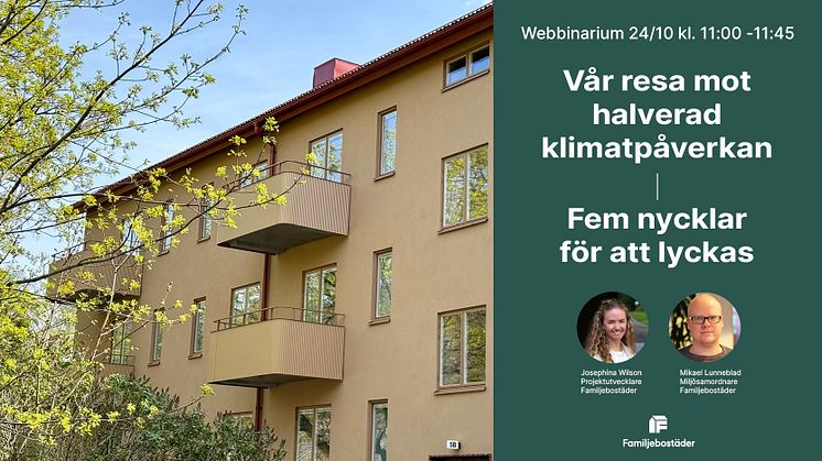 Webbinarium: Vår resa mot halverad klimatpåverkan – Fem nycklar för att lyckas