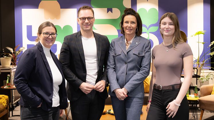 Andrea Resch-Krenn (Thalia), Mario Derntl (talents & company), Monika Sandberger (zukunft.lehre.österreich), Helena Pilat (Thalia) v.l.n.r.