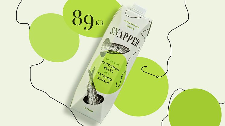 Lanseringsnyhet! Snapper - Ett friskt vitt vin från Rumäniens bördiga vinmarker lanseras i hållbar förpackning. Systembolagets fasta sortiment. 89kr.
